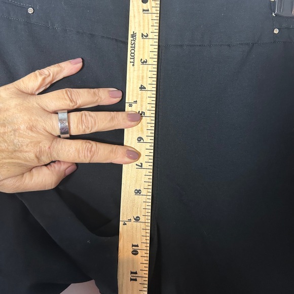 JM Collection Black Cropped Pants Women's Large Elastic Waist Stretch Comfort - Picture 7 of 7